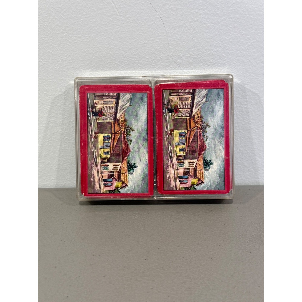 Western Publishing Co Playing Cards Unisex OS Red Vintage Scenic 2 Deck